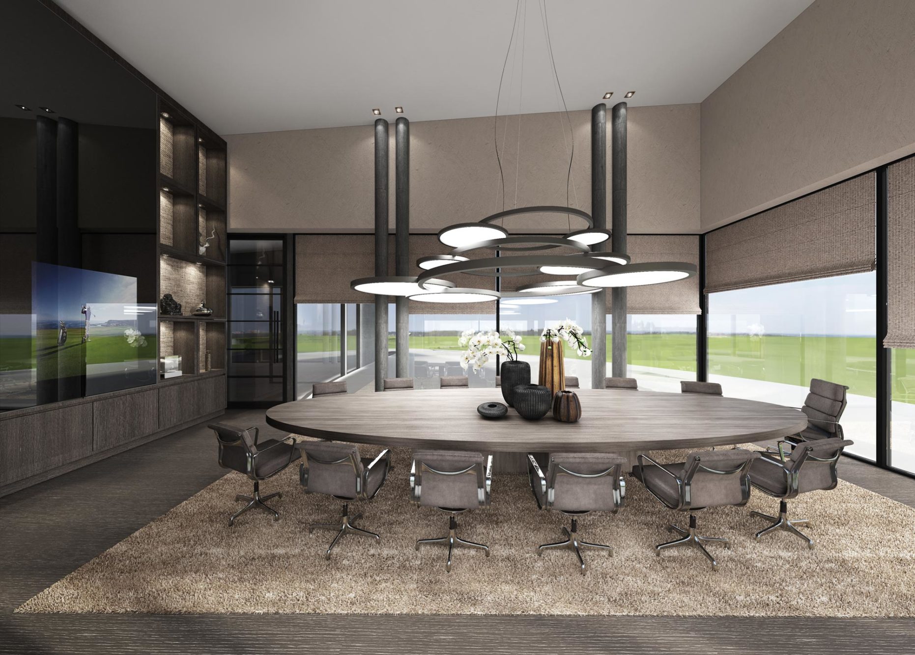 Golf Club Office Meeting Interior Luxury Architecture 3d 1862x1333 