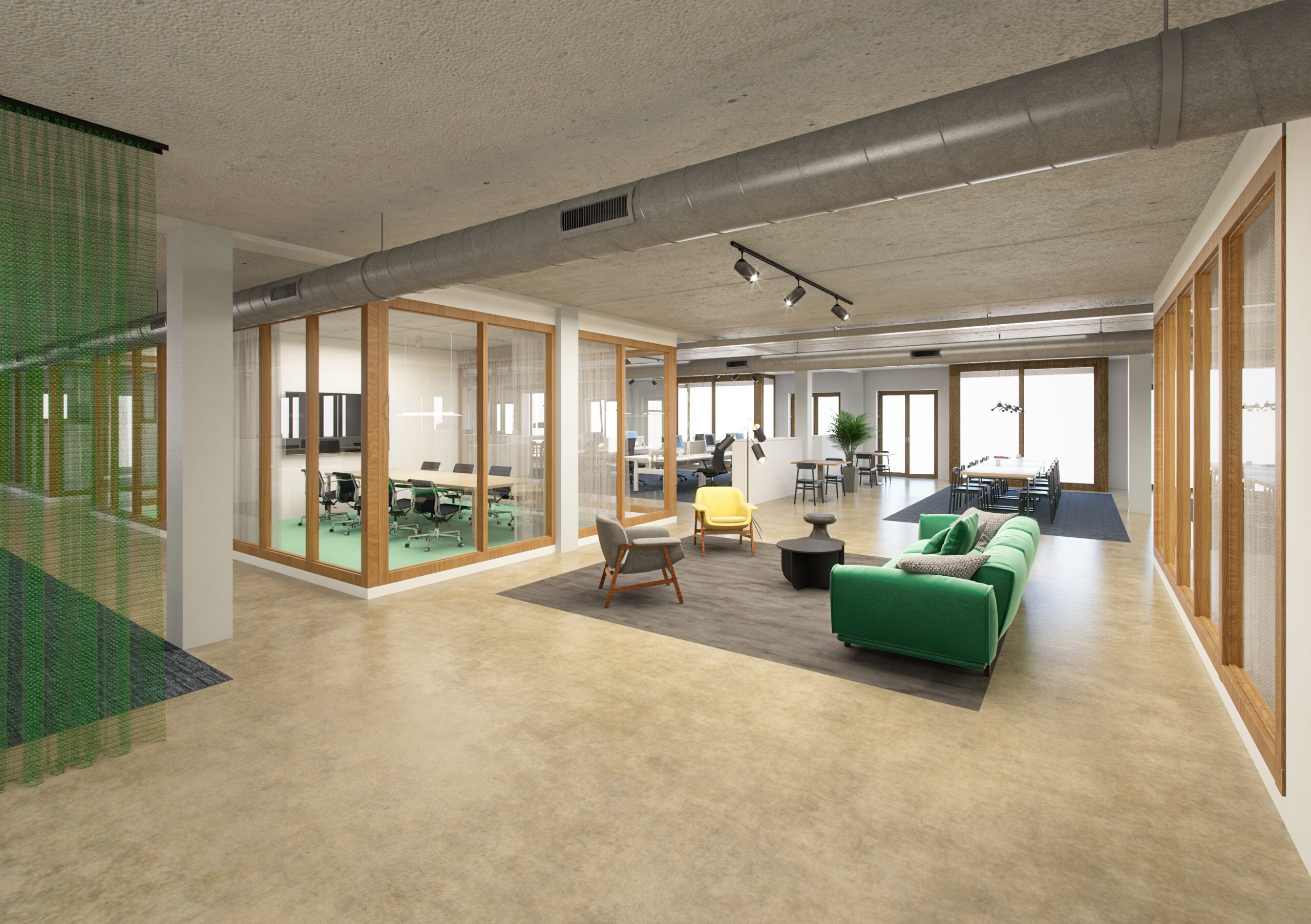 Modern office interior design and 3D visualization by Frame+View Amsterdam