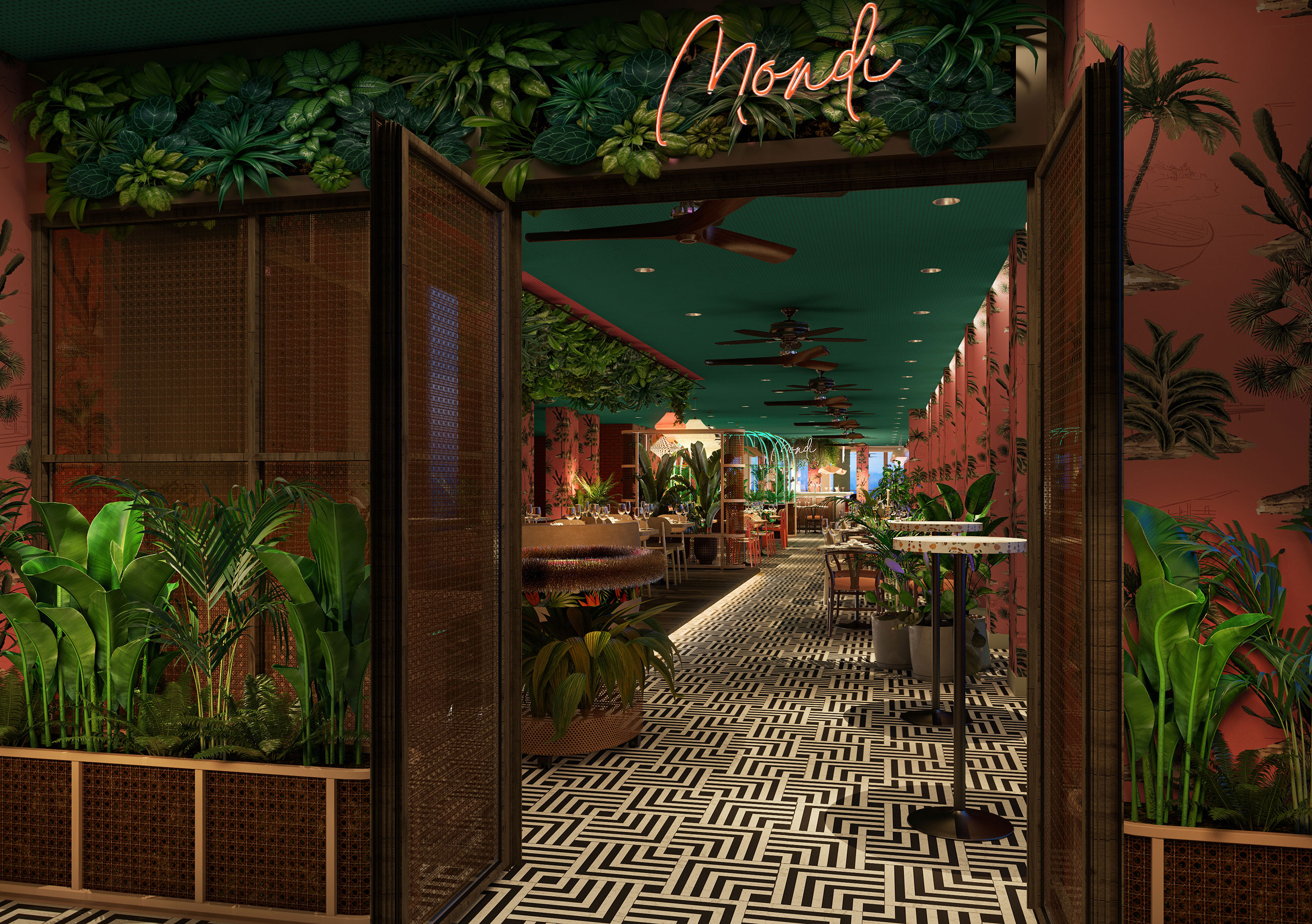 Entrance from Corendon City Hotel lobby into Mondi City Restaurant, Amsterdam