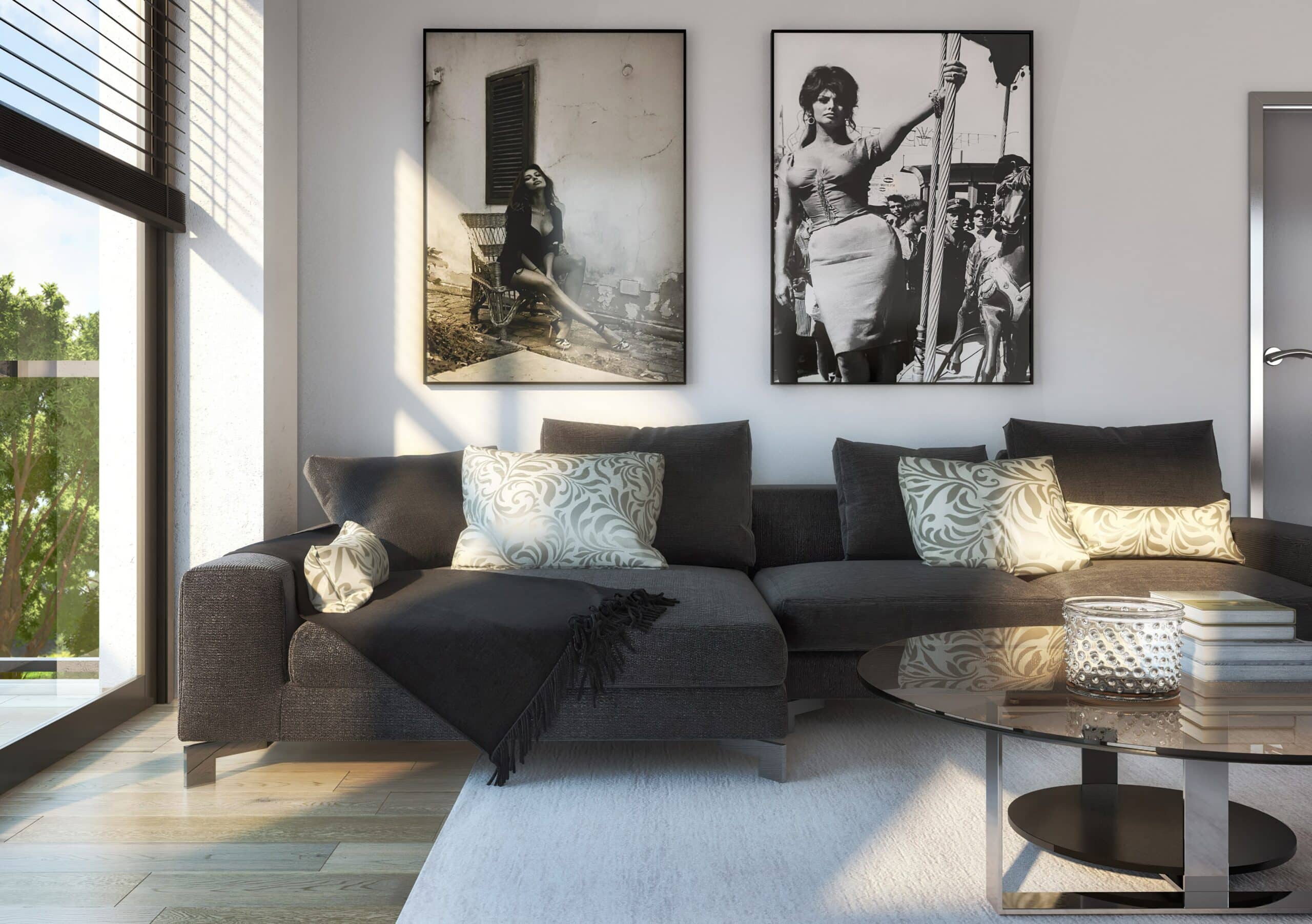 Residential interior visualization for Kaap Duin highlighting comfort, material relationships, and everyday living quality
