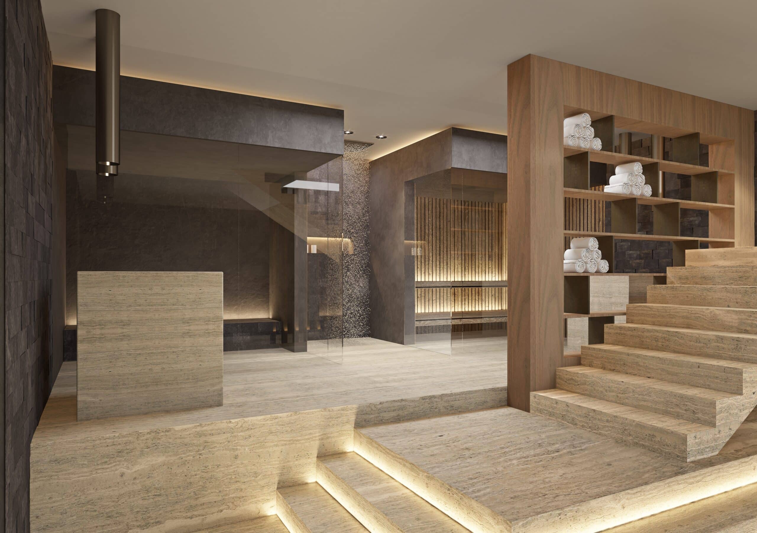Residential wellness visualization designed around relaxation, light, and contemporary luxury living