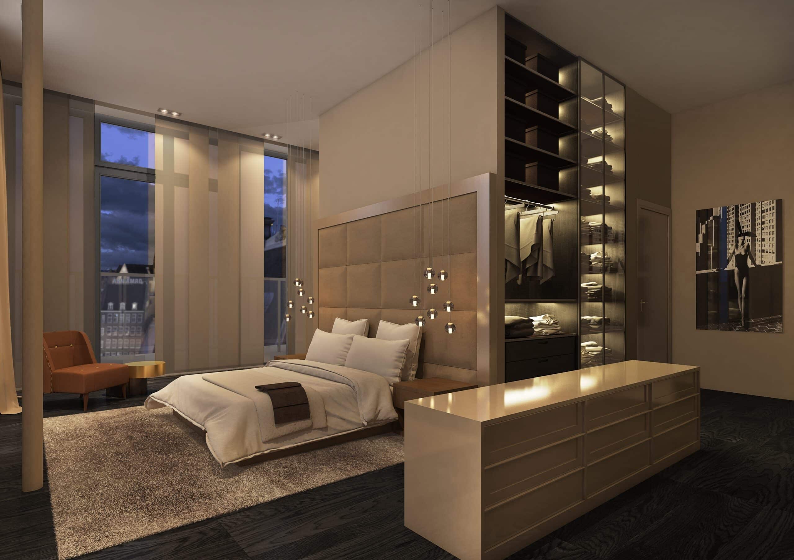 Master bedroom visualization for Dam Square Residences communicating comfort, privacy, and residential quality